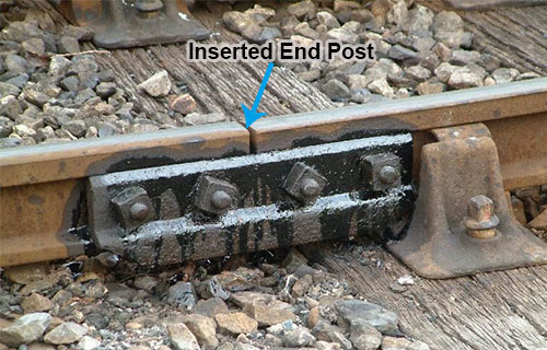 inserted end post insulated rail joint 