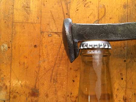 railroad spike bottle opener