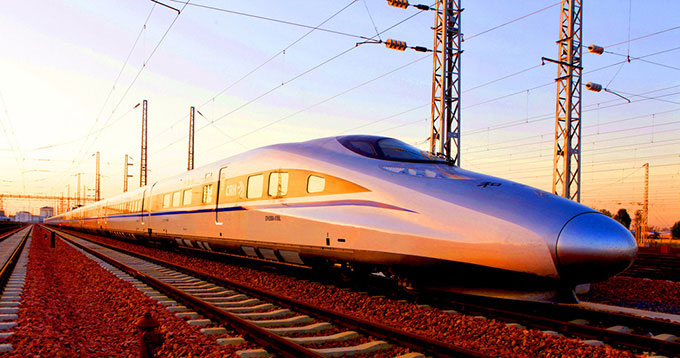 train running on the rail track